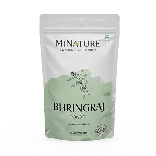 Mi nature - Polvo de Bhringraj (Eclipta Prostrata)  8.01 oz (8 onzas)  100% natural y puro  Crecimiento del cabello  Paquete de cabello  Mejora la