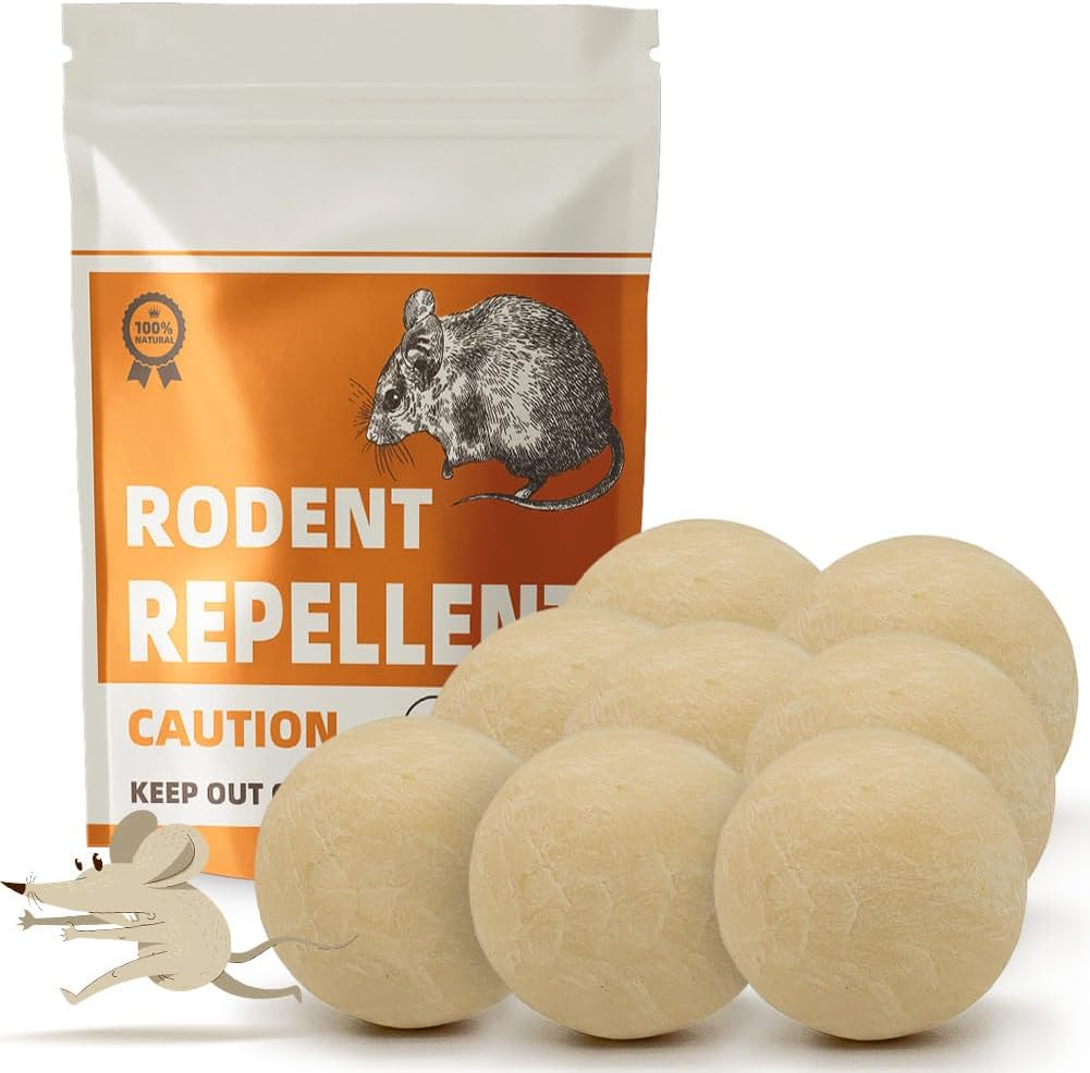 Rodent Repellent Indoor, Mouse Repellent, Natural Mice Repellent, Peppermint Mouse Repellent for Garages, Kitchens, Atiics, RVs and More, Safe for Kids & Pets, 3 Months Lasting Protection, 8 Packs