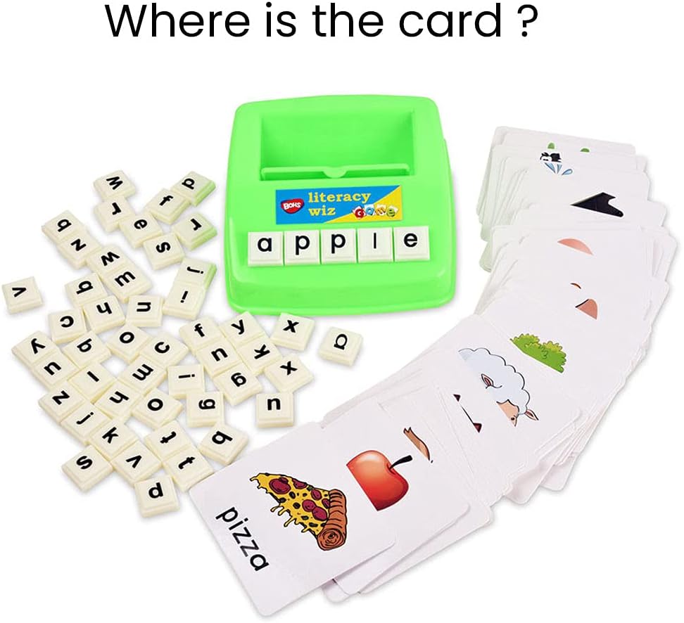 BOHS German and English Literacy Wiz Fun Game - See and Hide Spelling - Prek Classroom Learning Educational Toys