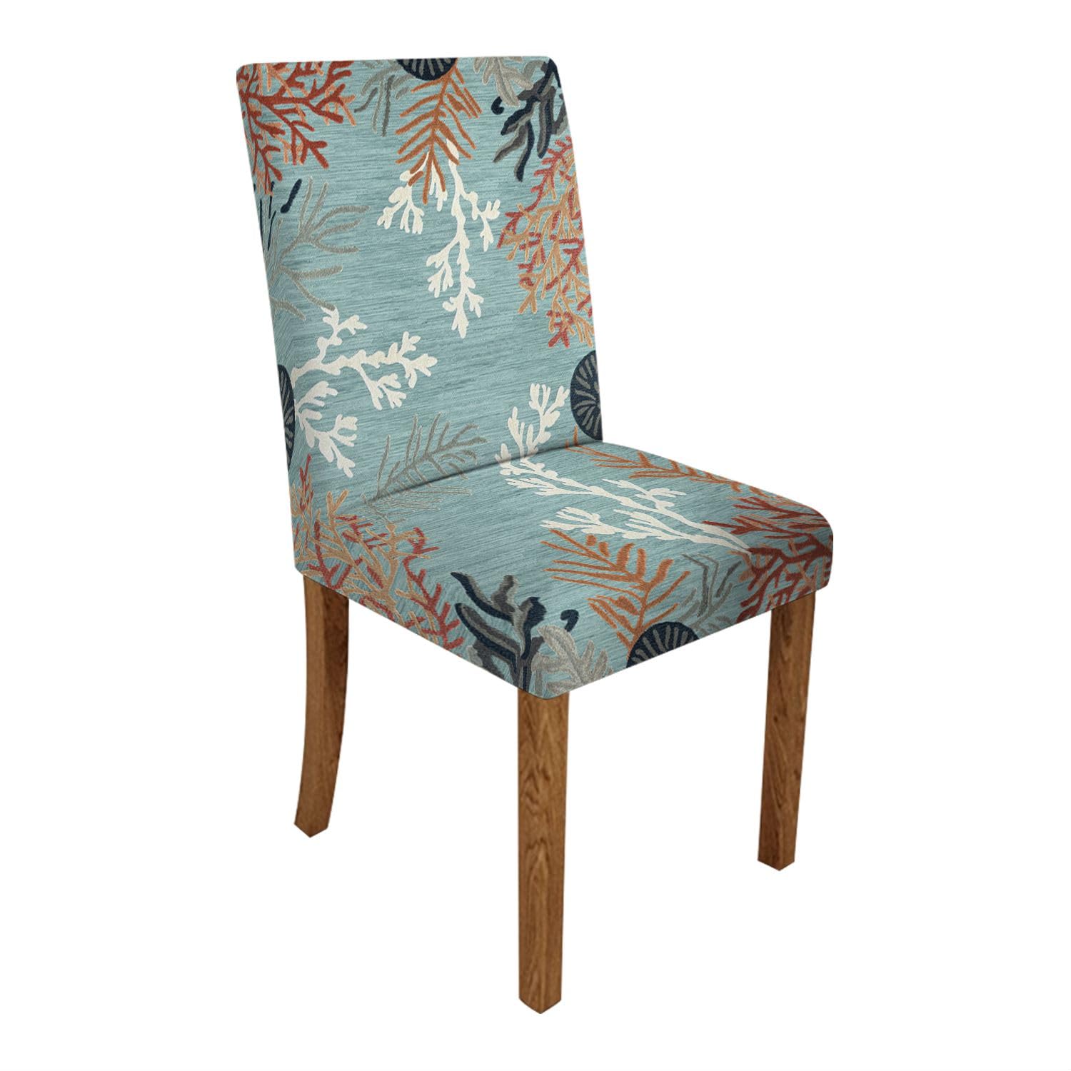Fchen art 4pcs Abstract Floral Waterproof Dining Room Chair Covers Stretch Parsons Chair Slipcovers for Dining Room Kitchen Chair Protector Cover,Removable,Washable Teal Green — image 1