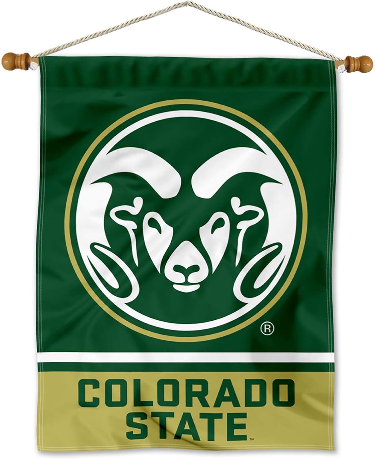 College Flags & Banners Co. Colorado State Rams Banner with Hanging Pole