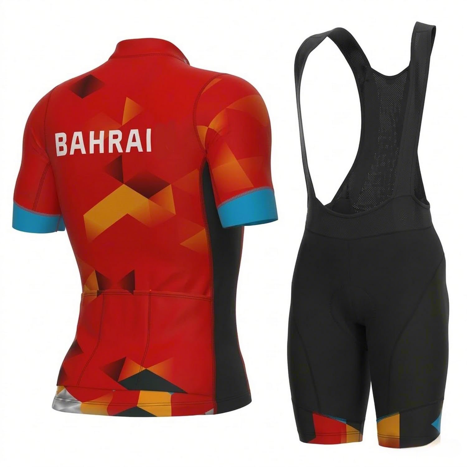 Herren & Damen Fahrradtrikot Set mit Bib Shorts, Schnelltrocknender Radsportanzug für Freizeitfahrer, Helle Farben Rennradbekleidung