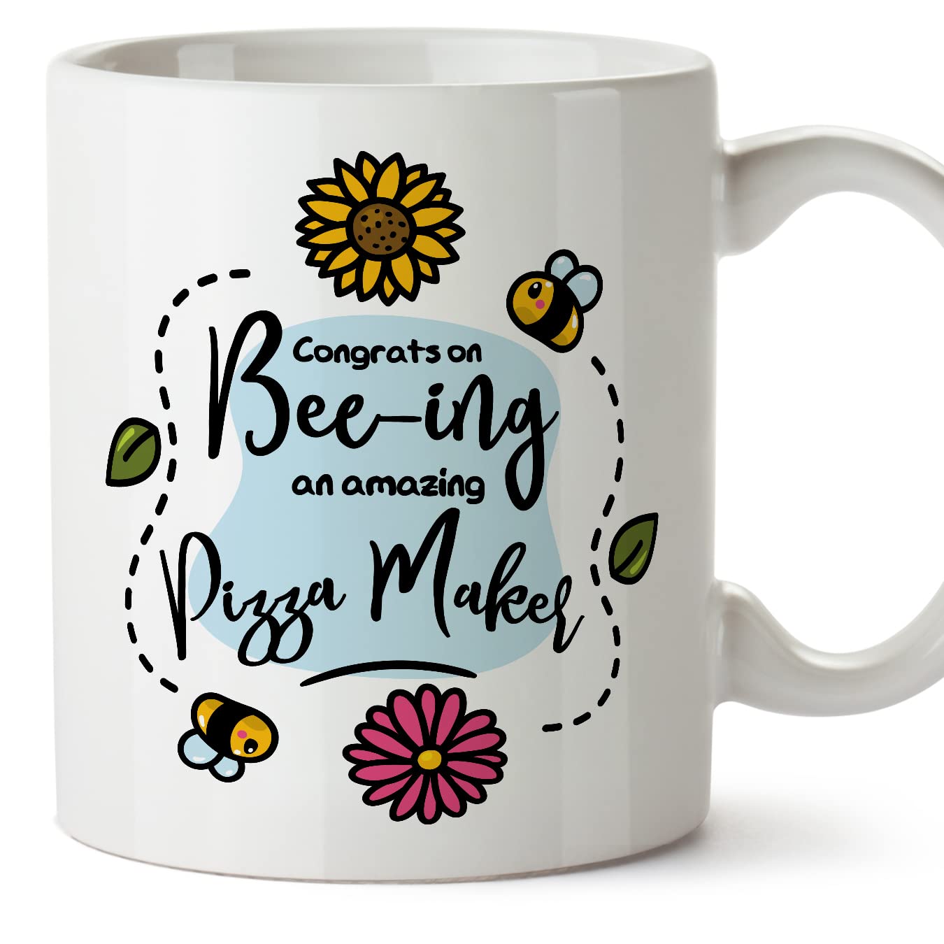 MUGFFINS Pizza Maker Mug - in English - Thanks for Beeing Amazing - Funny Gift for Colleagues - Ceramic 11oz Mug โ image 1