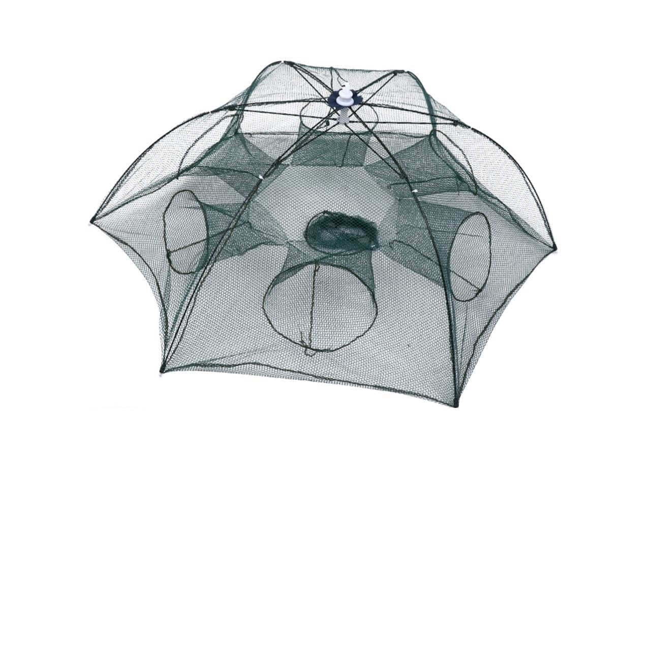 BESPORTBLE Assorted Colors Fish Trap 6 Hole Umbrella Net Sturdy Frame Perfect for Sea Freshwater Fishing Easy to Use
