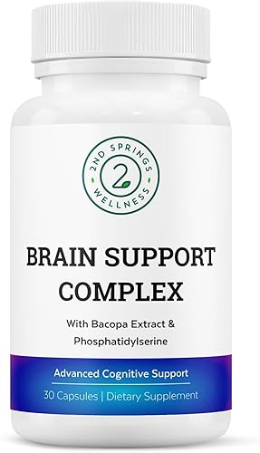 Complejo de apoyo cerebral - Suplemento de apoyo cognitivo avanzado con ginkgo biloba, bacopa monnieri, fosfatidilserina, huperzina-A, hierba de San