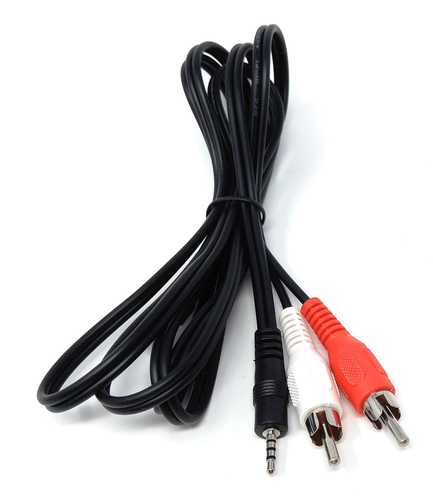 DRUT 1.5m 2.5mm 4 pole Jack to 2 x RCA Phono Plug Cable Lead 5ft - Image 4