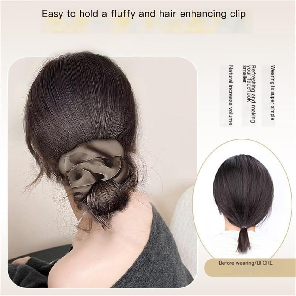 Haarknoten, Hitzebeständige Synthetische Haargummis – Donut-Dutt-Chignon Für Frauen, Dutt-Maker Für Haare（Brown）