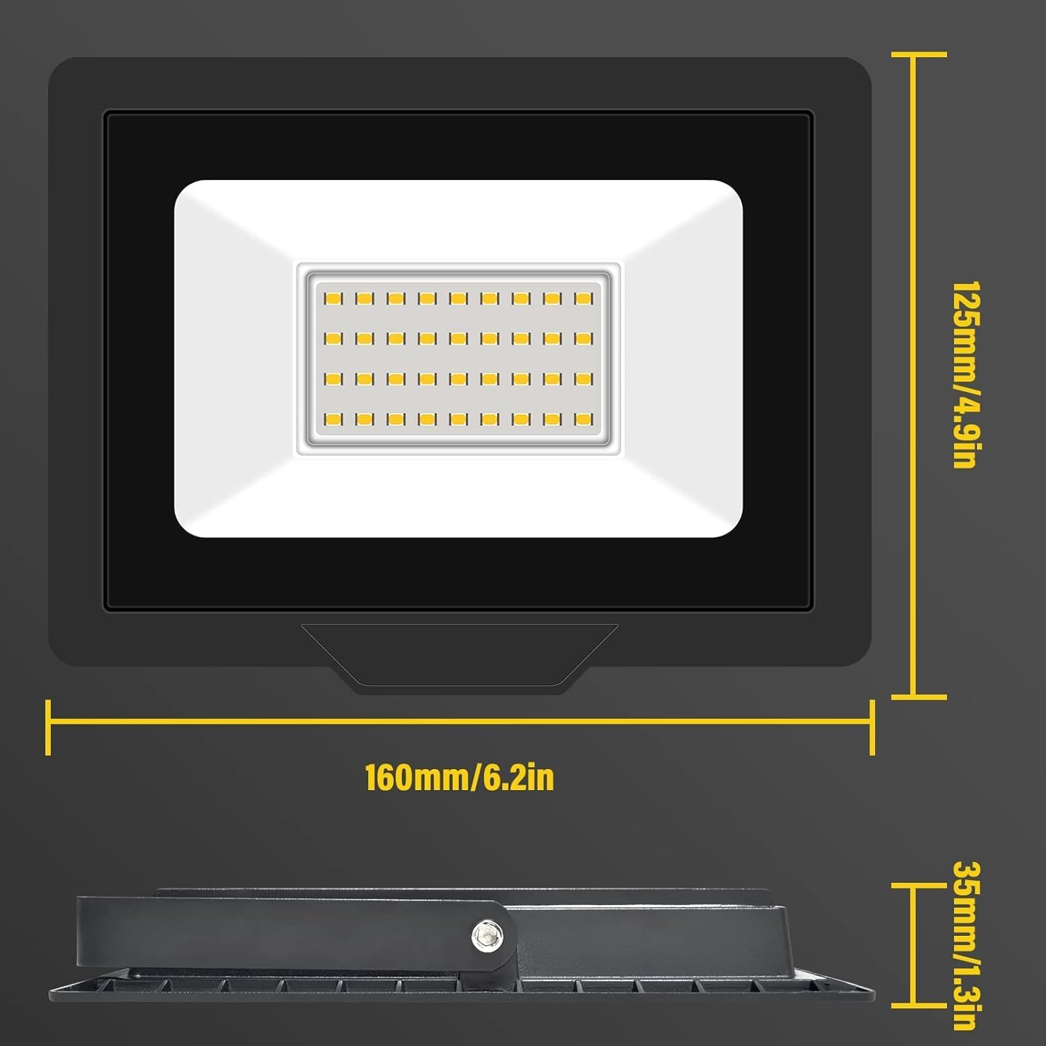 2 Pack 30W Outdoor LED Flood Lights 3000LM 4000K Warm White Exterior Spot Light IP66 Waterproof Security Light 110V Outdoor Indoor Lighting for Garage Garden Stadium Backyard Yard
