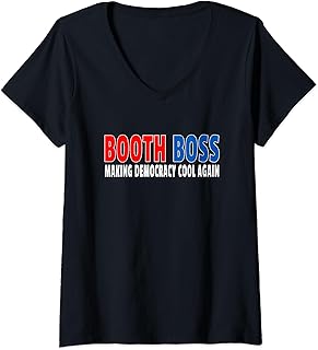Fun Election Booth Boss - Voting Poll Worker Volunteer V-Neck T-Shirt