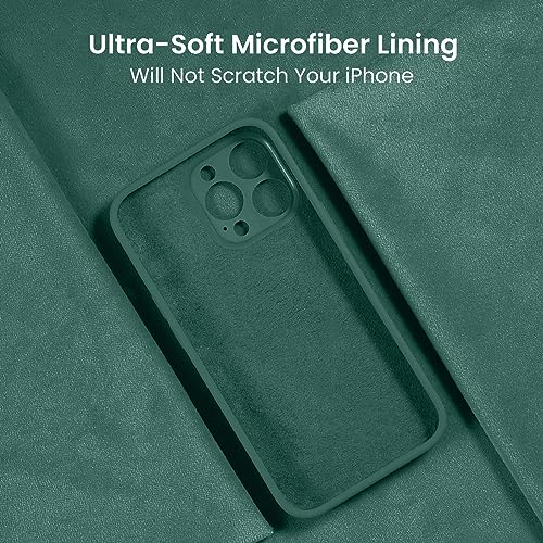 Image of FireNova Designed for iPhone 16 Pro Max Case, Silicone Upgraded [Camera Protection] Phone Case, Soft Anti-Scratch Microfiber Lining Inside, 2024, Midnight Green