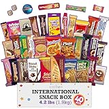 Eastanbul International Snack Box, Premium 40 Full-Size Foreign Snack Box, From Around The World International, Sweet, Savory, Chewy, Crunchy, Gift for Christmas
