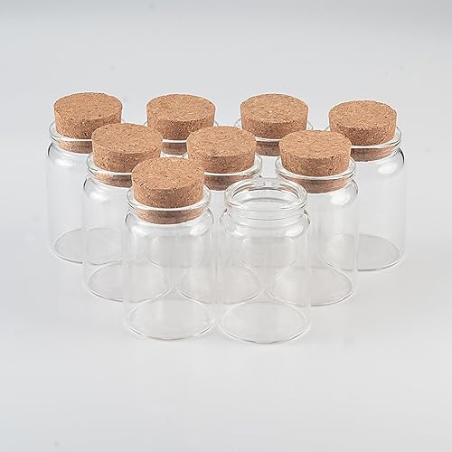 Miniatura 7 de Botellas de vidrio de 2.7 fl oz con corcho, pequeños frascos de vidrio vacíos transparentes, envases, botellas de alimentos transparentes,