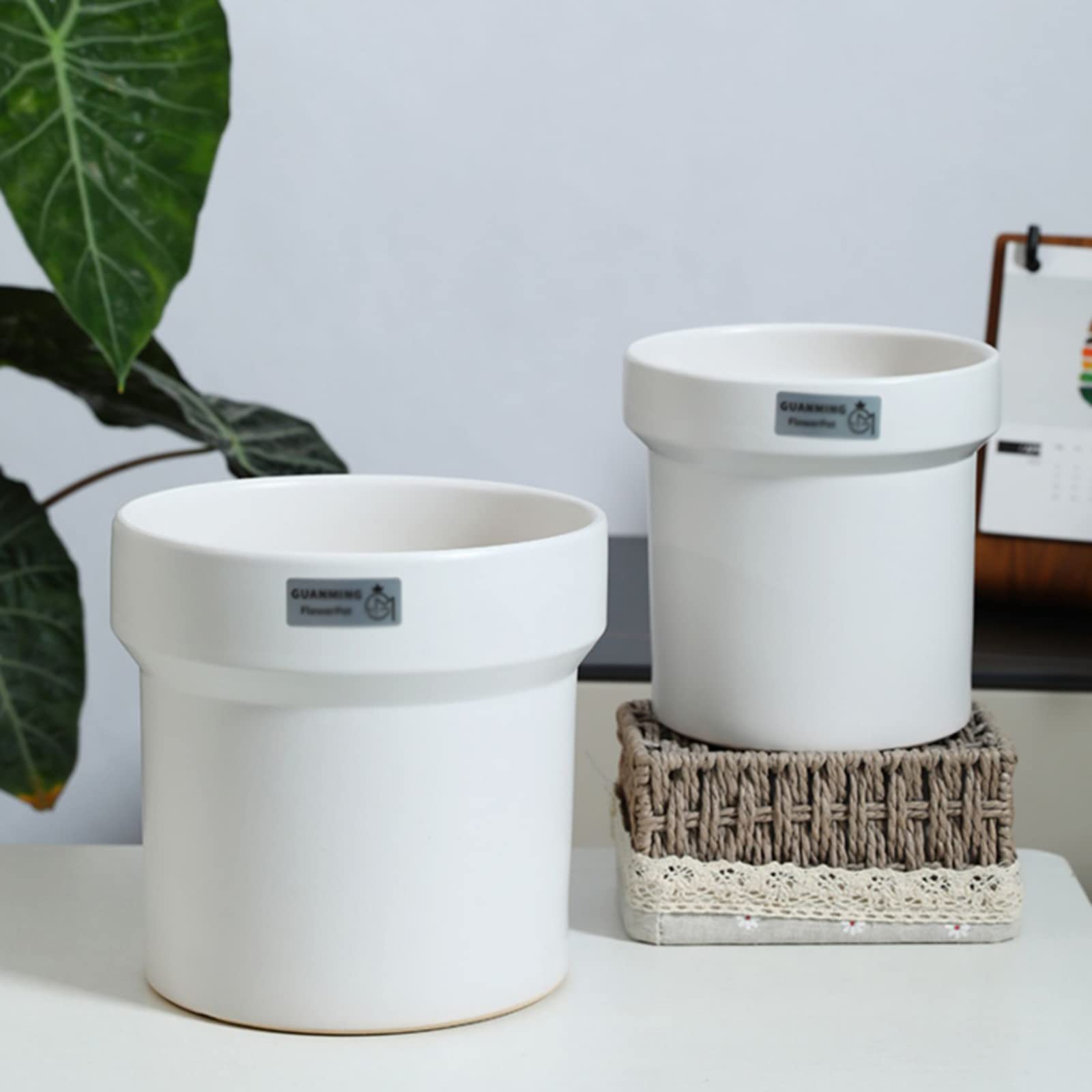 Vasi da Giardino Vasi per Piante in Ceramica, Vaso da Fiori Moderno da 6,88/8,46 Pollici con Foro di drenaggio per la Decorazione di Interni ed Esterni di casa e Ufficio