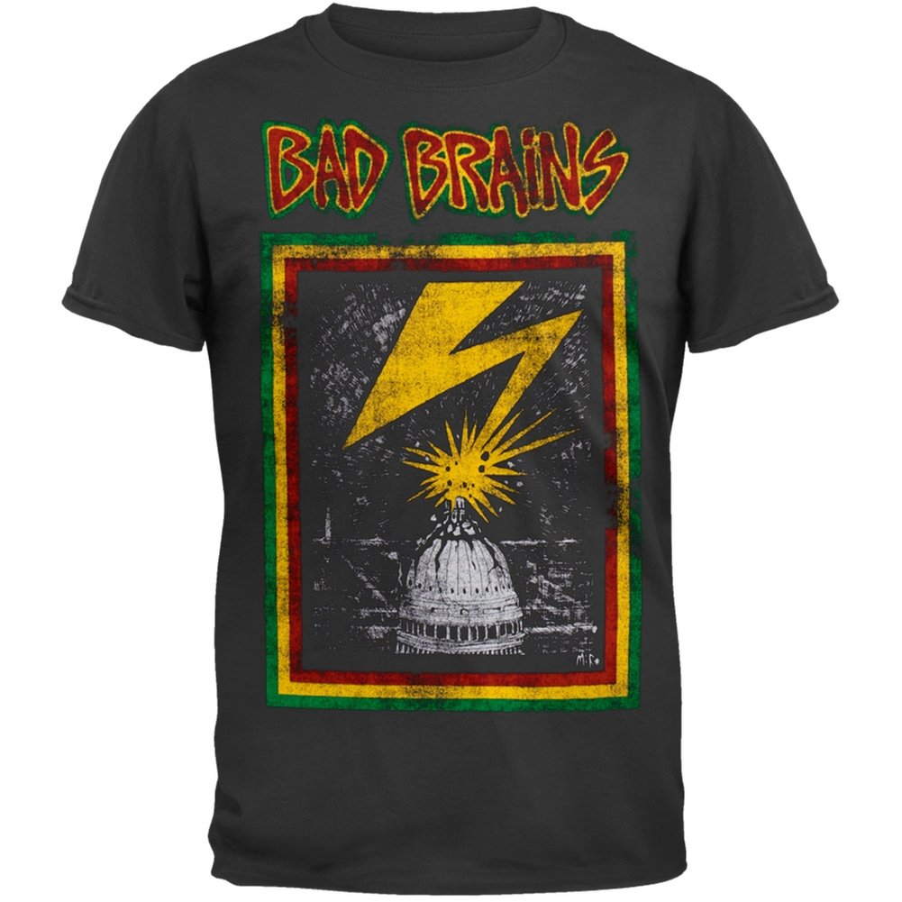 Old Glory - Bad Brains - Mens Capitol Soft T-Shirt Medium Black