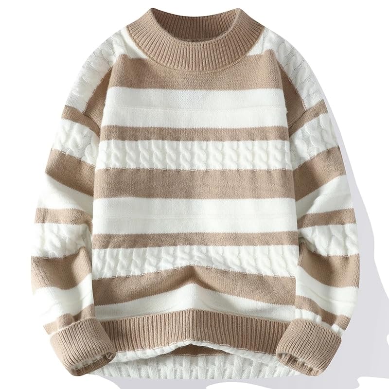 Winter Korea Style Men's Stripe Sweater Autumn Casual Wool Pullovers Warm Sweaters Men2