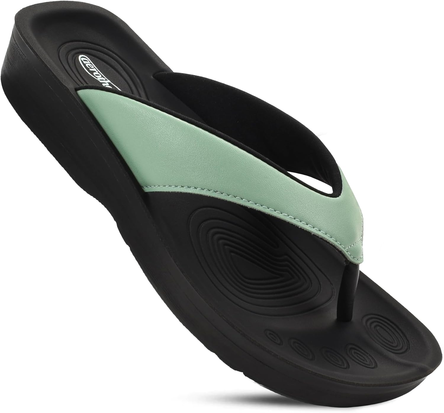 AEROTHOTIC Arch Support Flip Flops for women Stylish Cushioned Padded Straps with Soft Toe Post Slip on Footwear Dressy Travel Recovery Outdoor Comfortable Walking Women Sandals