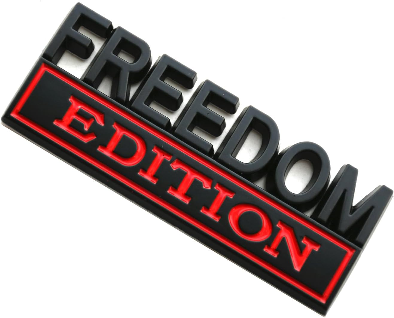 2Pcs Freedom Edition Emblems,3D Badge Fighting Charlie Kirk Merch Merchandise True American Hero Decals Fits for Universal Vehicle, Car, Truck, SUV Decoration (Black Red)