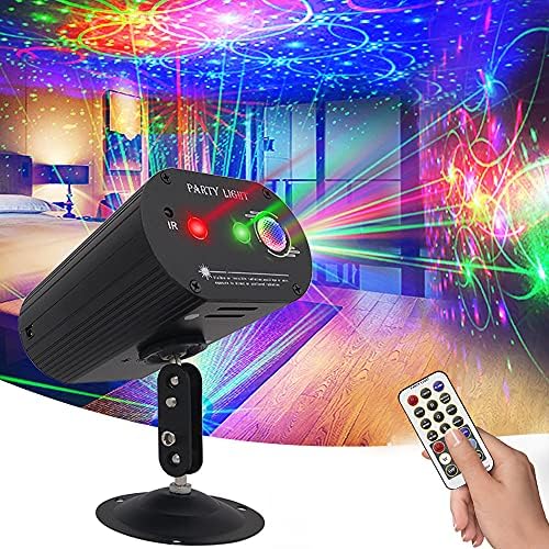 Party Lights Disco Light,Disco Ball RGB LED Sound Activated Laser Lights Dj Lights Projector with Remote Control for Xmas Club Parties Birthday Gift Karaoke KTV Bar Dance Halloween Party Decorations