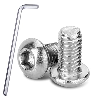 120Pcs M3-0.5 10mm Button Head Socket Cap Screws, 304 Stainless Steel Fully Thread Allen Bolts with Wrench