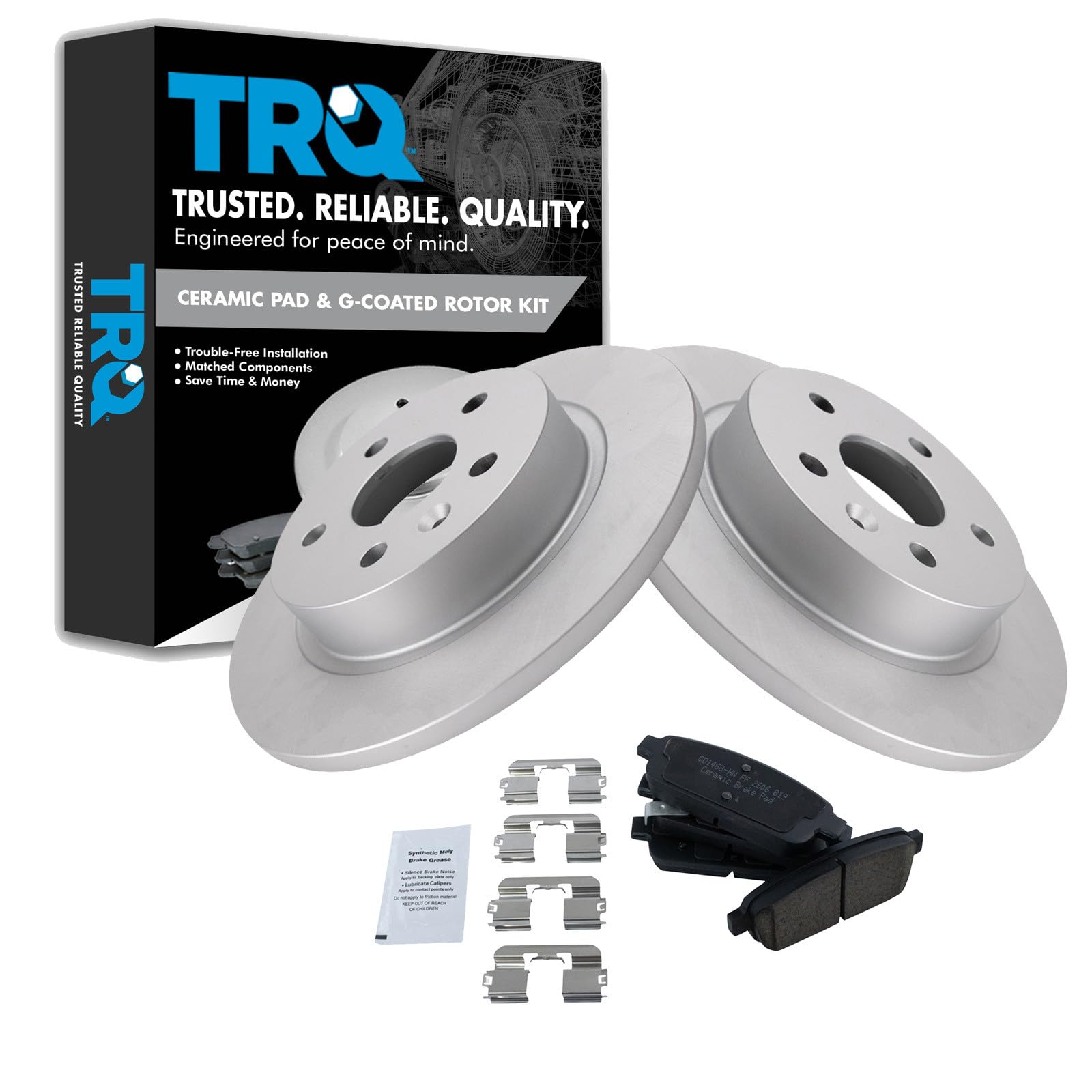 TRQ Rear Brake Pad and Rotor Set BKA24558