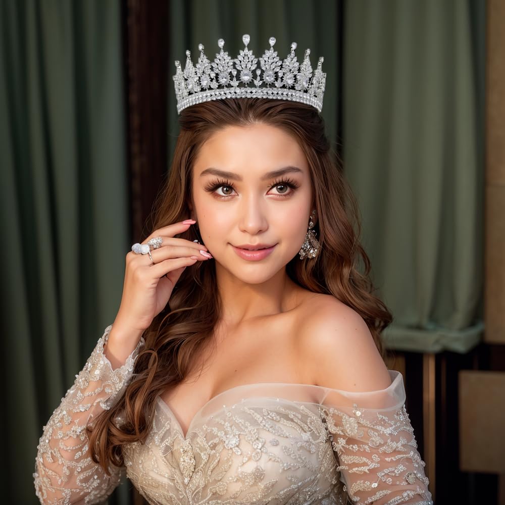 Coronas de princesa de cristal de boda para mujer, diadema de circonita cúbica, tiaras de cumpleaños para niñas, corona de reina real, accesorios para el cabello para novia