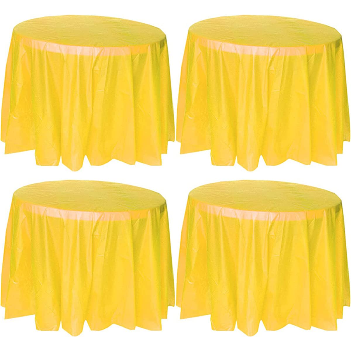 TOKYMOON 4 Pack of Round Disposable 84 Inch Tablecloths Party Wedding Picnic Banquet Table Clothes Table Cover for Round Tables