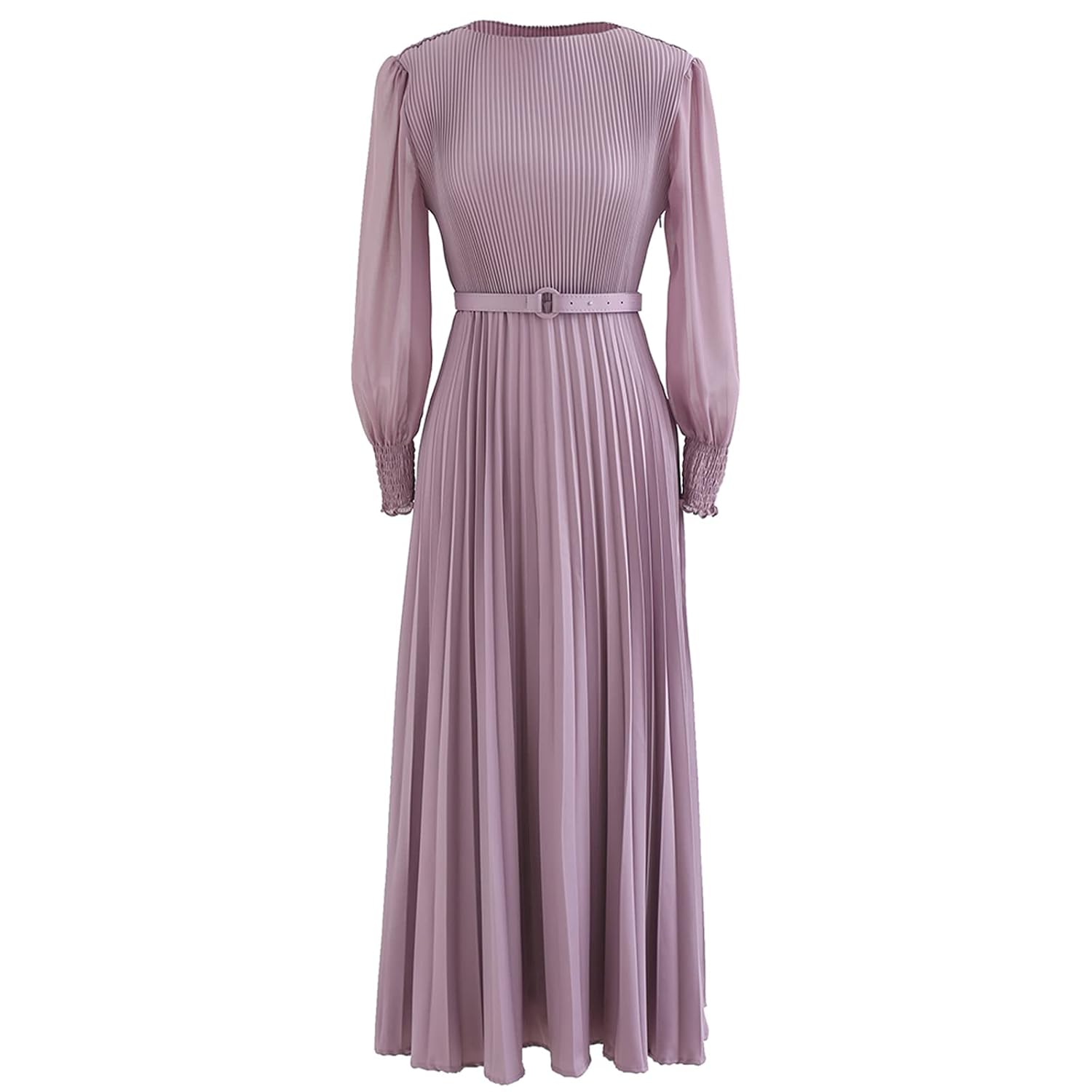 CHICWISH Women's Lilac/Yellow/Dark Green/Tan Full Pleated Belted Maxi Dress - Review, Price and Buying Guide