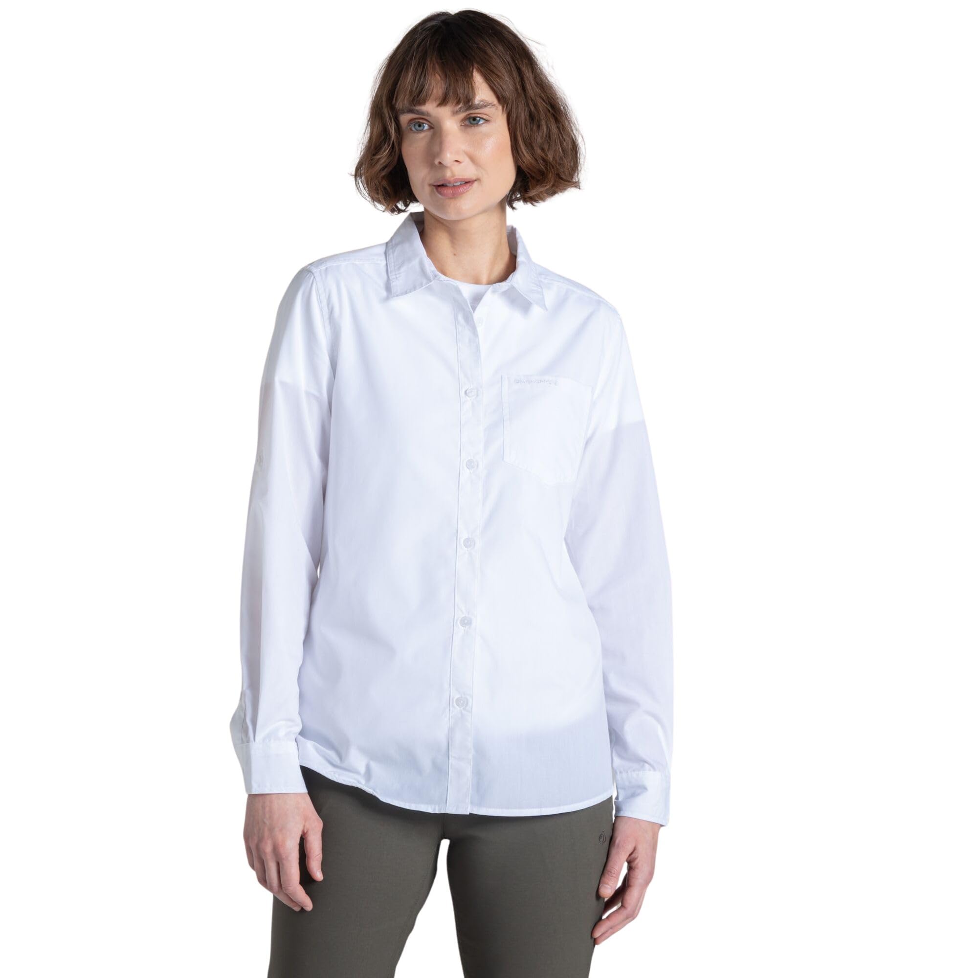 Craghoppers - Women's Long Sleeved Shirt - Insect-Barrier - White - Size 24