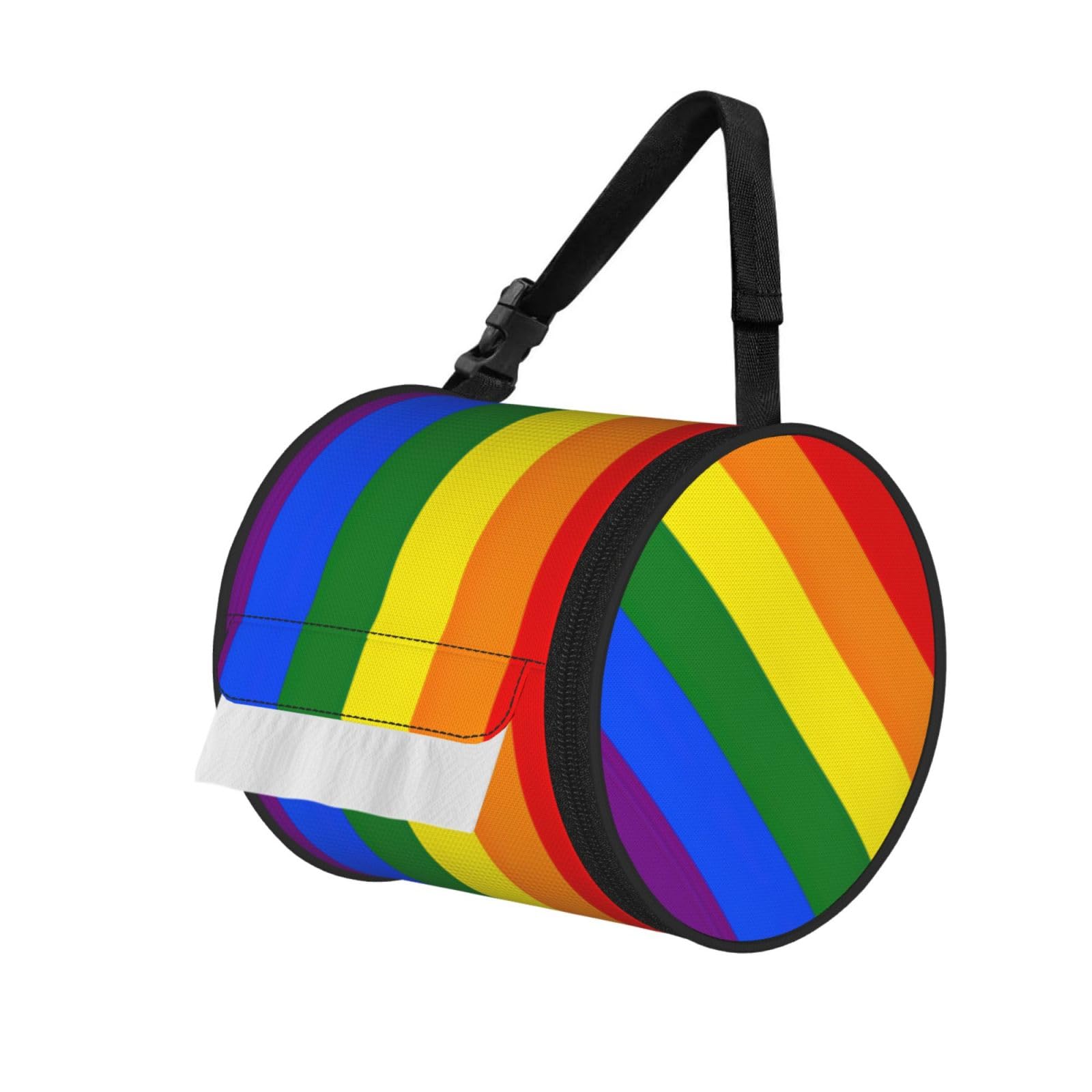 Rainbow 1 Print Fashion Tissues Organizer Box, Hanging Tissue Holder For Purse Coins For Car Office Daily Outing