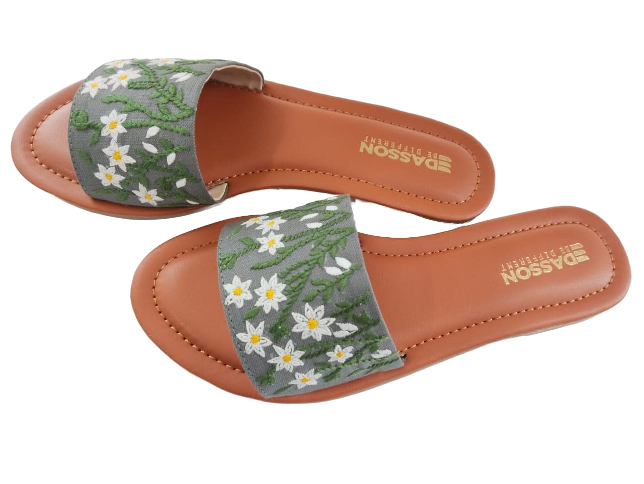 Dasson Women's Sandal with Leather Outer Sole and Fabric Finish #AK-8