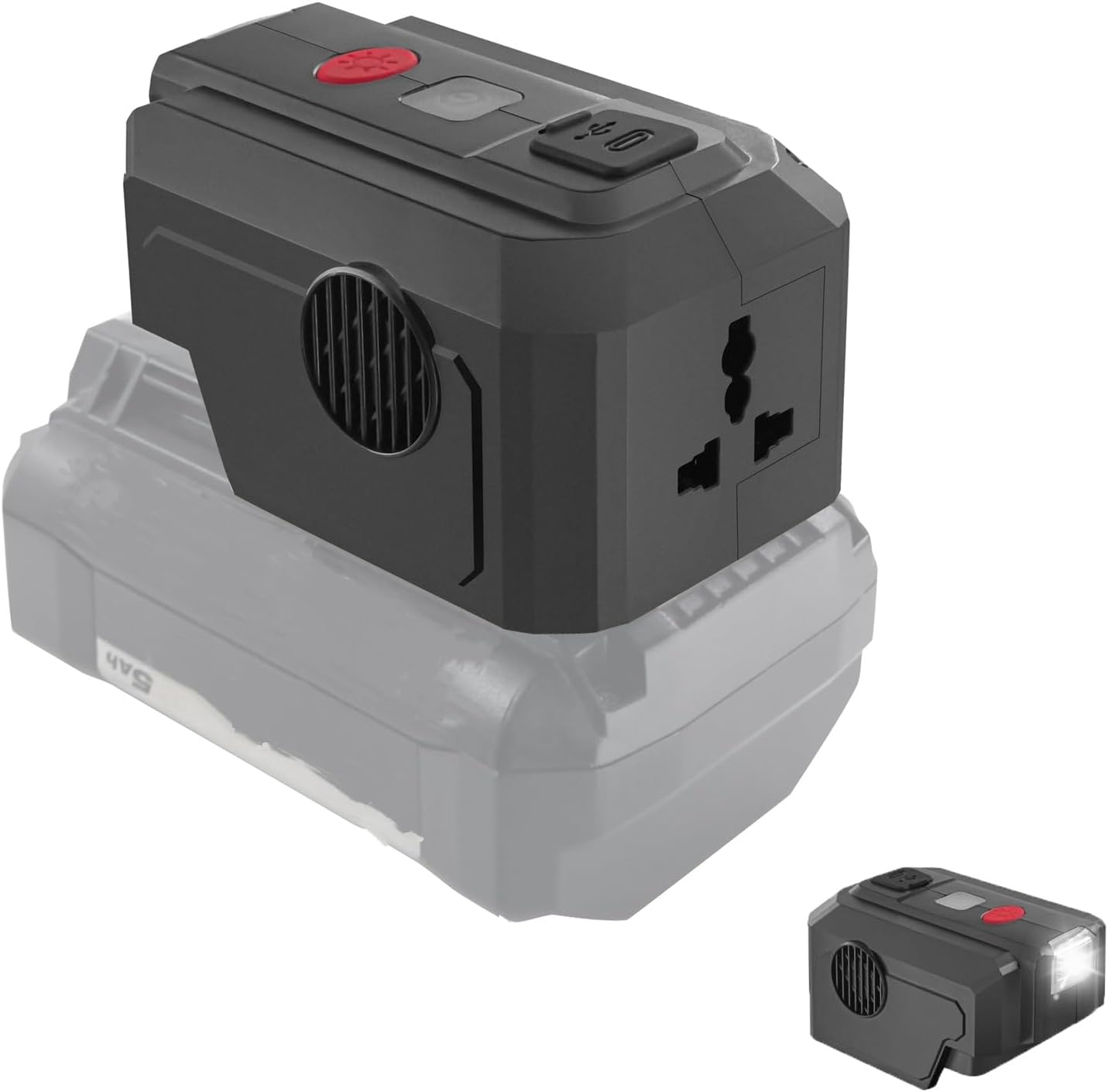 Power Inverter for Bauer 20V Battery,220W Portable Power Supply Inverter DC 20V to AC 120V for Bauer Battery with USB&Type-C&AC Outlet&LED Light