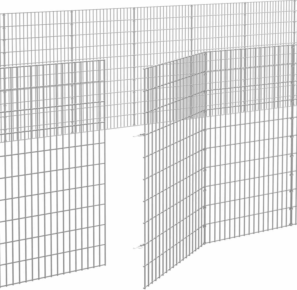 SKM Animal Enclosure Silver Galvanized Iron 24-Panel Enclosure,Silver (Weight 16.87KG)