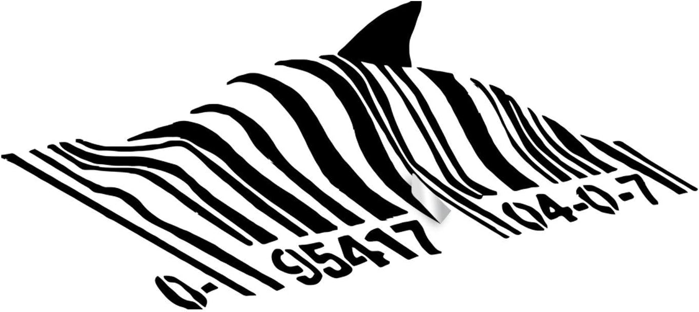 Banksy Barcode Shark Wall Sticker - Swimming Fish Under Bar Code Vinyl Decal - Graffiti Street Art Decor Removable Stickers Decals Deca