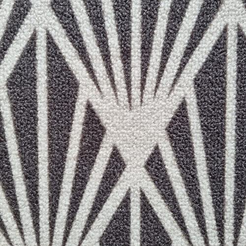 Image of Matz&More Pattern Mohawk Runner Mat | 50x120 CM | Grey | Nylon Tufted Gel Baking Anti-Slip | Doormat for Home Entrance, Kitchen & Bedroom