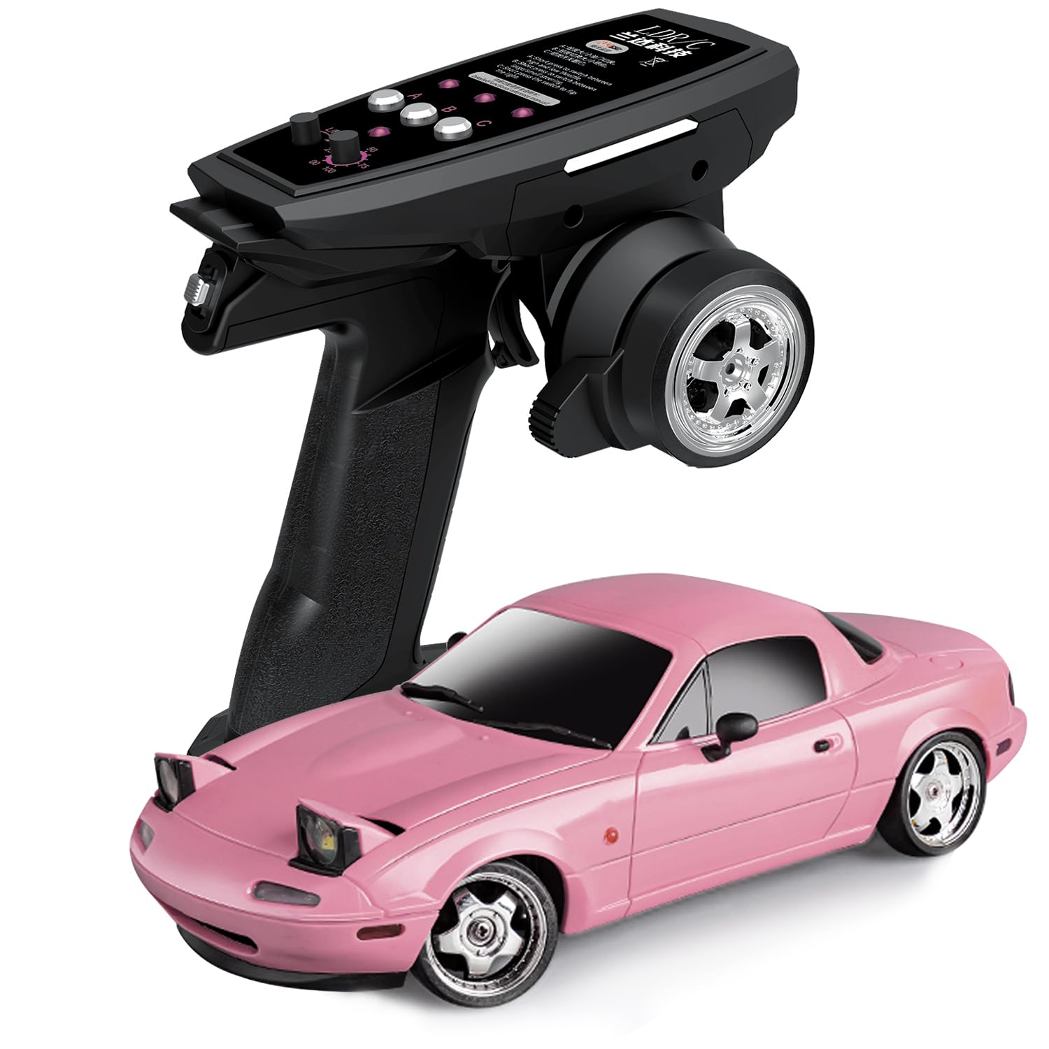 LDRC 1804 RC Drift Car RTR 1/18 Mazda MX-5 Mini Racer 2.4G RWD Gyro LED Light On-Road Remote Control Drifting Racing Vehicles Models for Adults