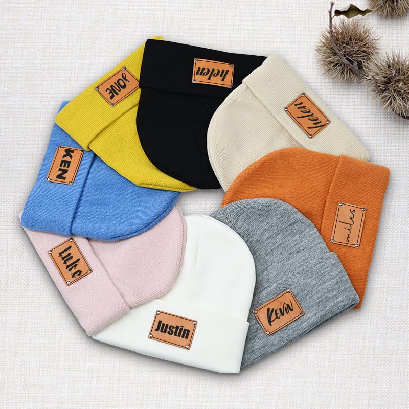 Personalized Baby Beanie Hats, Custom Name Winter Warm Knit Hat for Baby Girls Boys, Ski Toboggan Knit Cap2