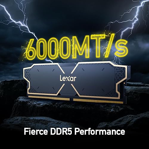 Miniatura 3 de Lexar THOR OC DDR5 RAM 6000MTs CL32 1.35V memoria de escritorio con disipador de calor, AMD Expo e Intel XMP 3.0, negro (LD5U16G60C32LG-RUD) de 32