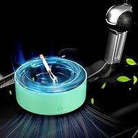 Vista 7 de Cenicero multifuncional 2 en 1 sin humo, purificador de aire con filtro, mejor para el hogar, automóvil u oficina (verde)