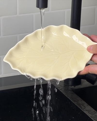 Vista 16 de Soporte para cuchara grande de cerámica, 6.2 x 5.2 pulgadas, resistente al calor, antiadherente, para estufa, acabado brillante, apto para Azure-1