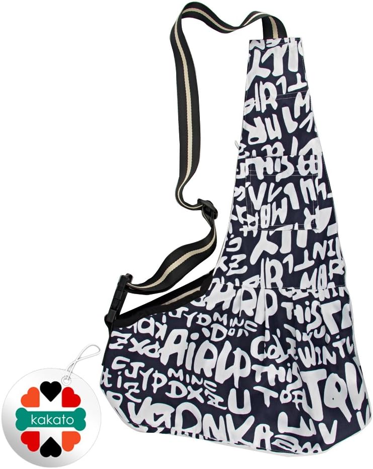 New Pet Sling-style carrier Dog Cat sling Bag -Black and White Printing Small Size