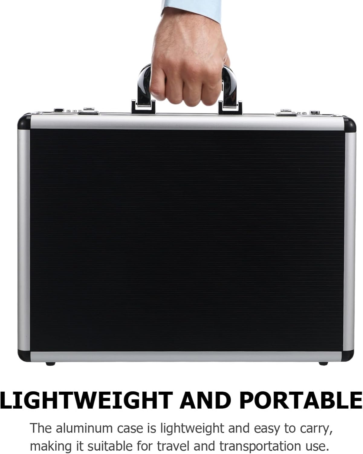 ERINGOGO Aluminum Briefcase - 17in Attache Laptop Case Padded with Password Lock Hard Sided Aluminum Storage Box Lockable Storage Toolbox Tool Storage Case Tool Carrying Case