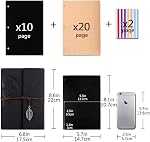 Livre d'emballage,ZEEYUAN Mémoire Scrapbooking Leaf Soft Leather Photo Album Famille Livre autocollant Spécial Noël Valentin Cadeaux d'anniversaire Cadeau unique pour les femmes (Noir)