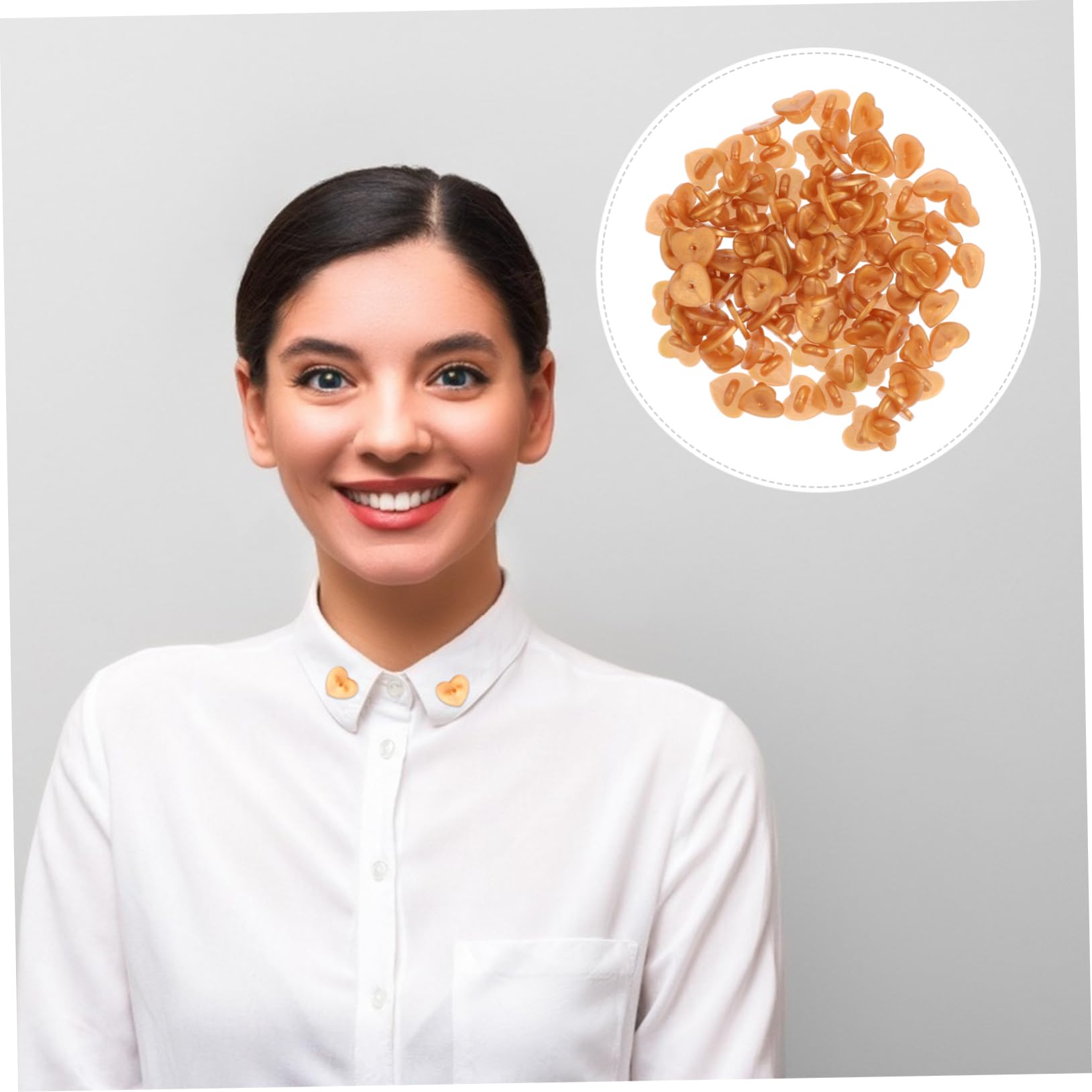 ARTIBETTER 100 Pcs Heart Shaped Pin Backs Love Hat Buckle Brooch Buckles Tie Tacks Pin Back Clutch for DIY Craft Projects