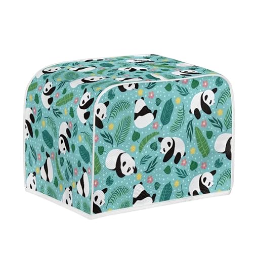 Kuiaobaty Copertura protettiva per macchina per tostapane da 2/4 fette di pane carino orsi panda, custodia resistente alle macchie di polvere per piccoli elettrodomestici da cucina