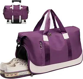 Bolsa Mala Feminina Academia Esportiva Viagem,Compartimento de Sapatos Separado，separação entre seco e molhado，Bolsa esportiva de viagem, ideal Para Suas Viagens, Banhos De Piscina, Praia, Academia
