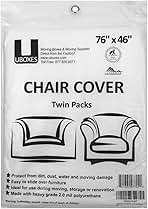 Uboxes (72x46) Chair Covers 2 MIL Heavy Duty Polyethylene to Protect Items from Dust Dirt and Spills, Clear, Set of 2
