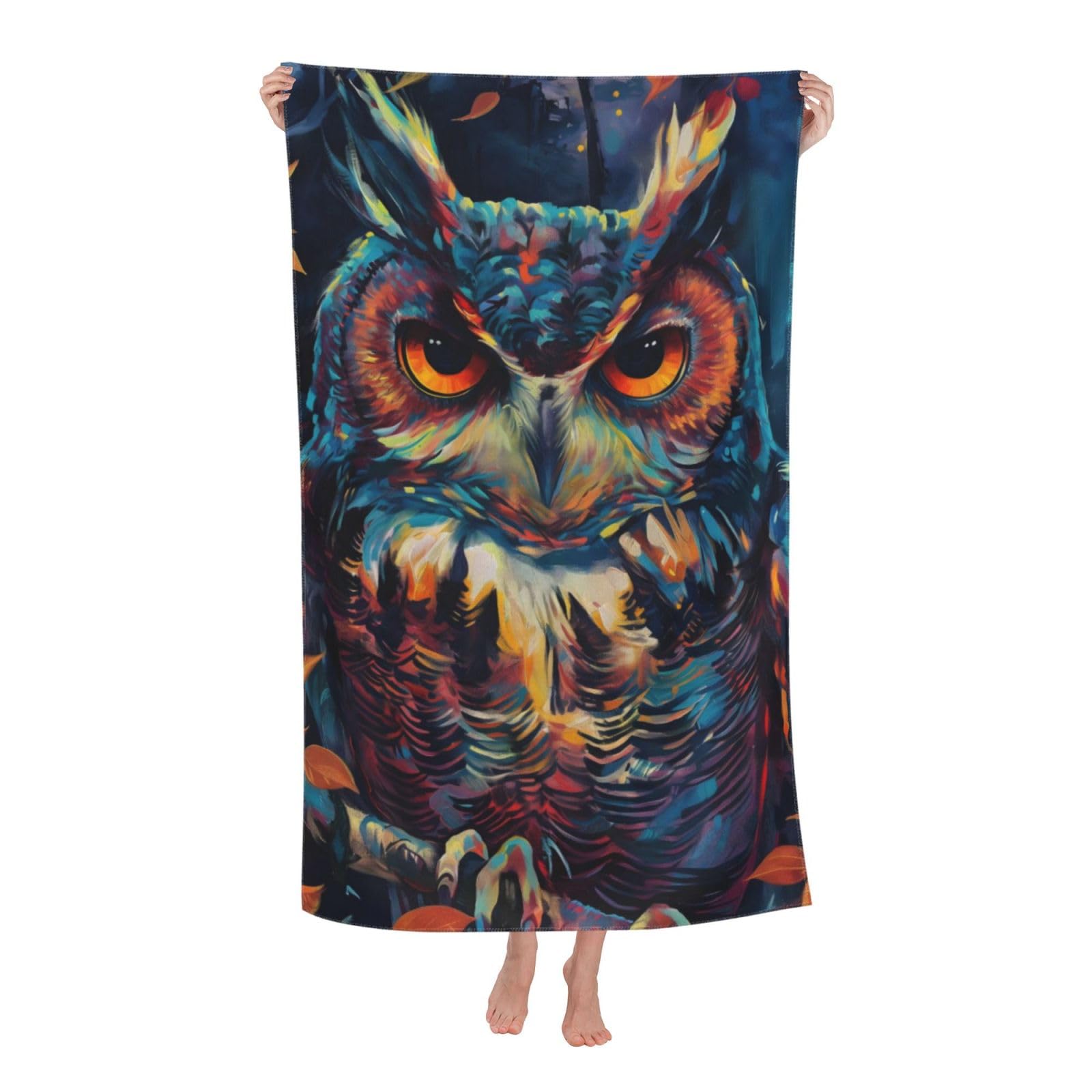 HLBSDM Owl Beach Towel 31inx51in Bird Sand Free Microfiber Bath Towel Ultra Soft Quick Dry Pool Towel Absorbent Towel Lightweight Towel for Swimming Bathroom Decor