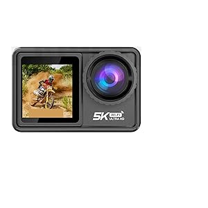 Cámara de acción 5K con Lente de Filtro Opcional 48MP Zoom 1080P Webcam Vlog WiFi Sports CAM con Control Remoto(64G - 4k 30FPS,Action Camera 5K 1)