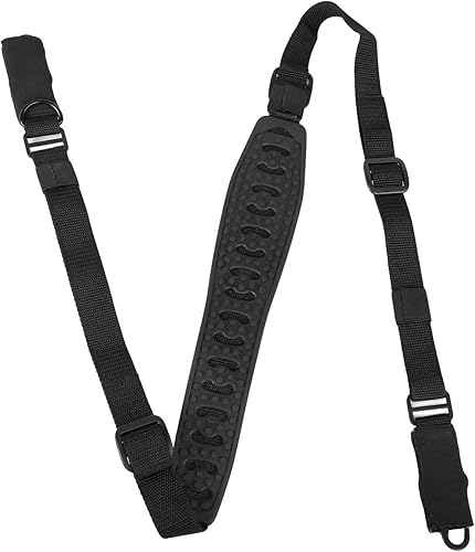 Miniatura 3 de Eslinga de rifle de dos puntos con ajustador de longitud, honda tradicional con gancho de metal (negro)