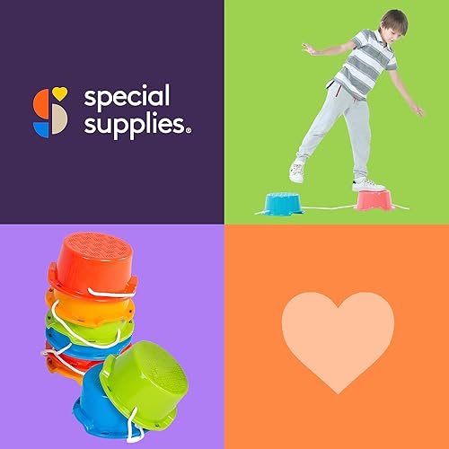Miniatura 8 de Special Supplies Juego de 8 cubos de equilibrio para niños, superficie texturizada antideslizante y bordes de goma antideslizantes para el suelo,